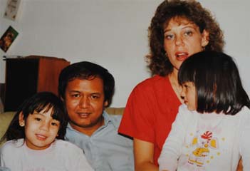 Nicola with her Dad, Mum and sister Gemma