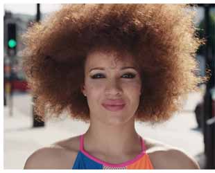 mixed-race girl with beautiful hair