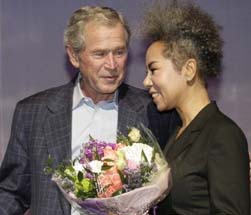 Insooni with former president George W Bush