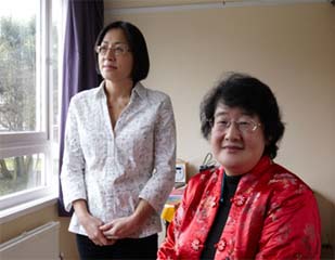 Sue Jardine (left) and Claire Martin, both adopted after being brought to Britain from Hong Kong in 1963. Photograph: Andy Hall for the Observer